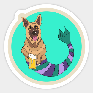 Oswald the German Shepherd Mermutt Sticker